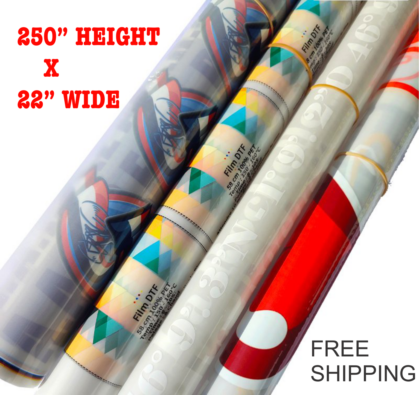 250" Height X 22" Wide Gang sheet - FREE SHIPPING